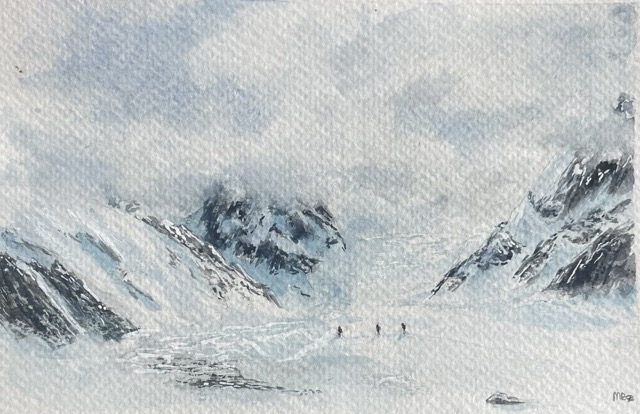 Glacier du géant encadré de nuages