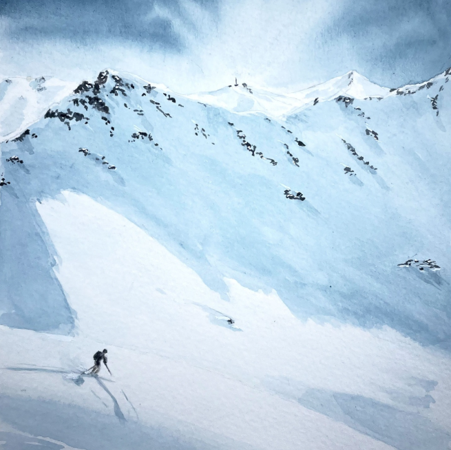 Descente en solitaire sur le glacier du Borgne Massif de la vanoise